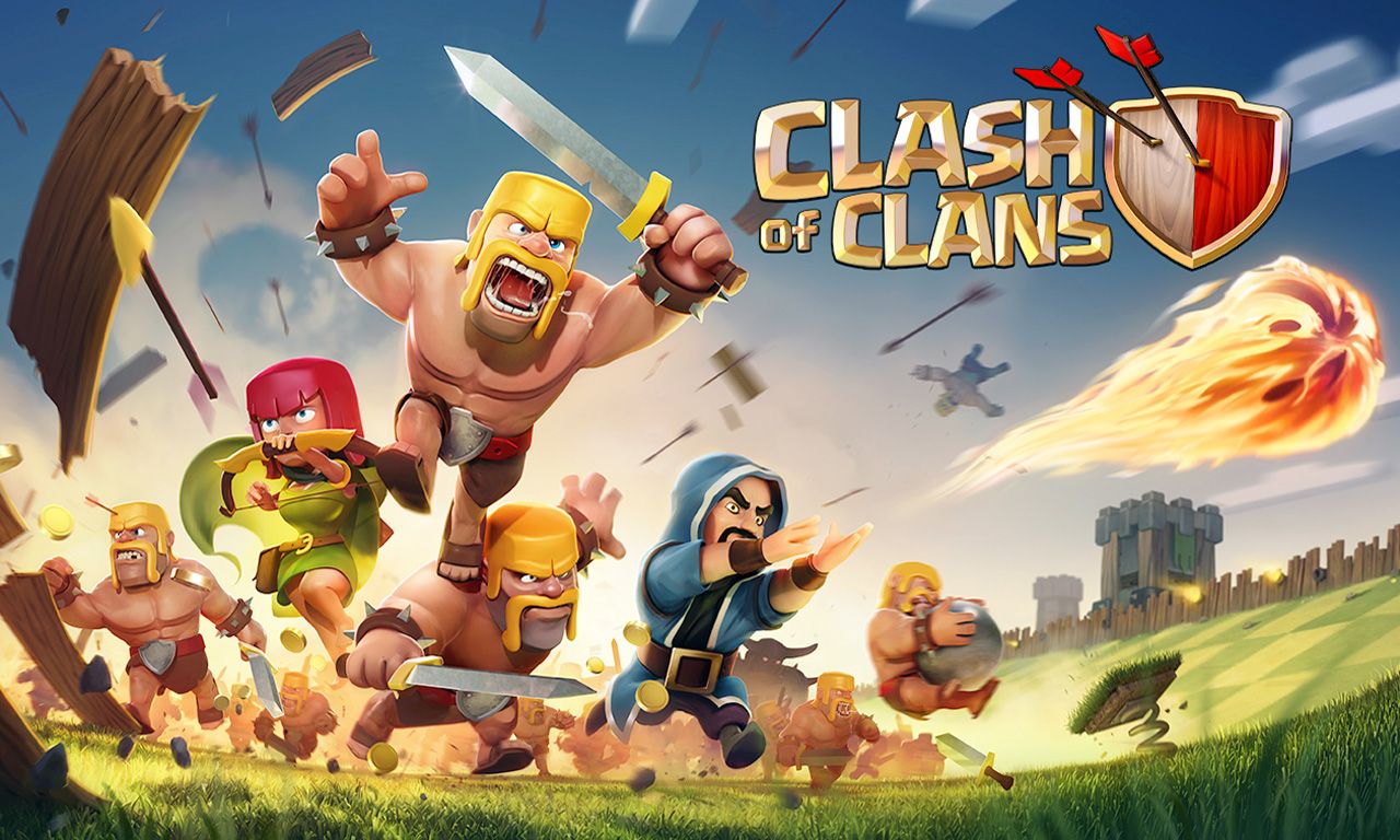 Clash of Clans Poster with fighters on a battle