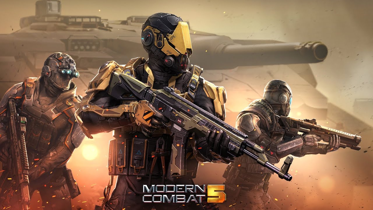 Modern Combat 5 with futuristic Soldiers and futuristic tank