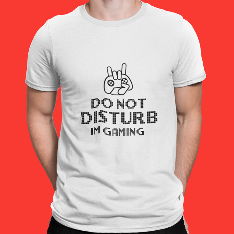 White t-shirt with do not disturb logo